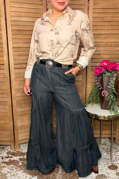 Western rodeo long sleeve women's boutique shirts w/button-up Southern Stitch GJQ16972