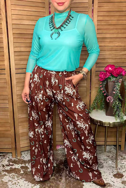 Western rodeo wide legs high waist women's boutique pant Southern Stitch GJQ17193