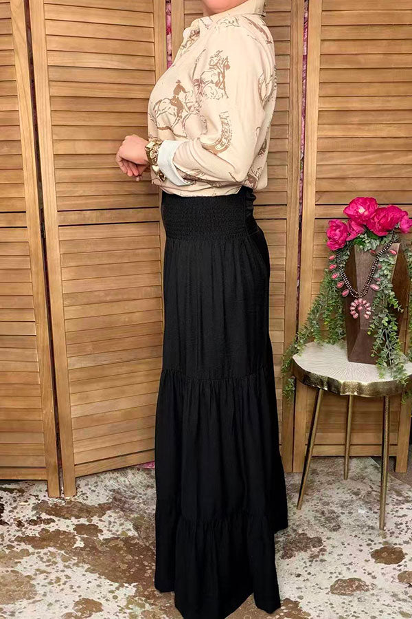 Western tiered ruffle wide-leg cotton women's boutique pant Soutern Stitch XCH17292