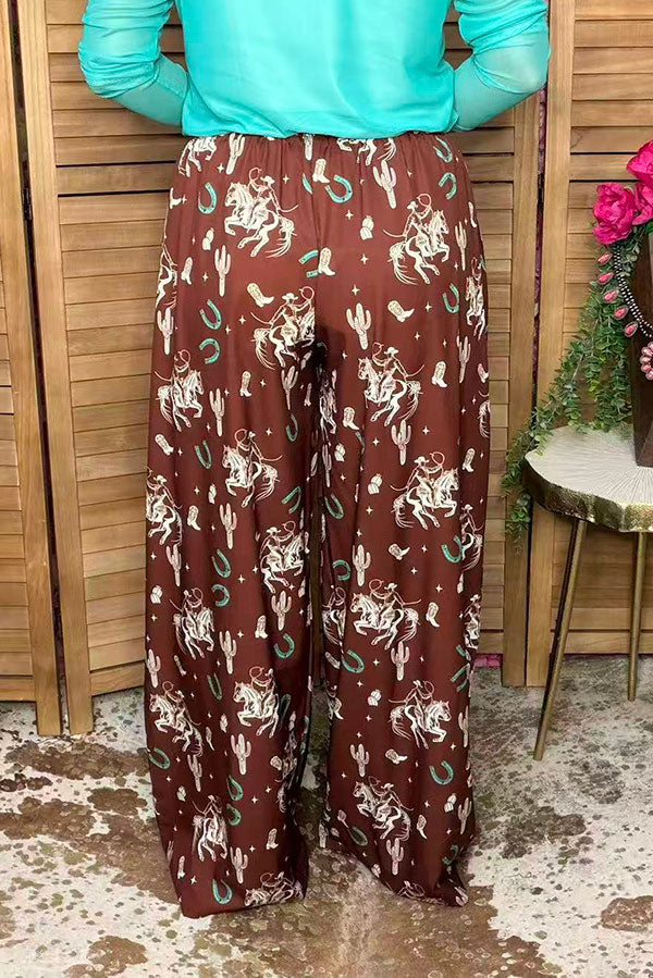 Western rodeo wide legs high waist women's boutique pant Southern Stitch GJQ17193