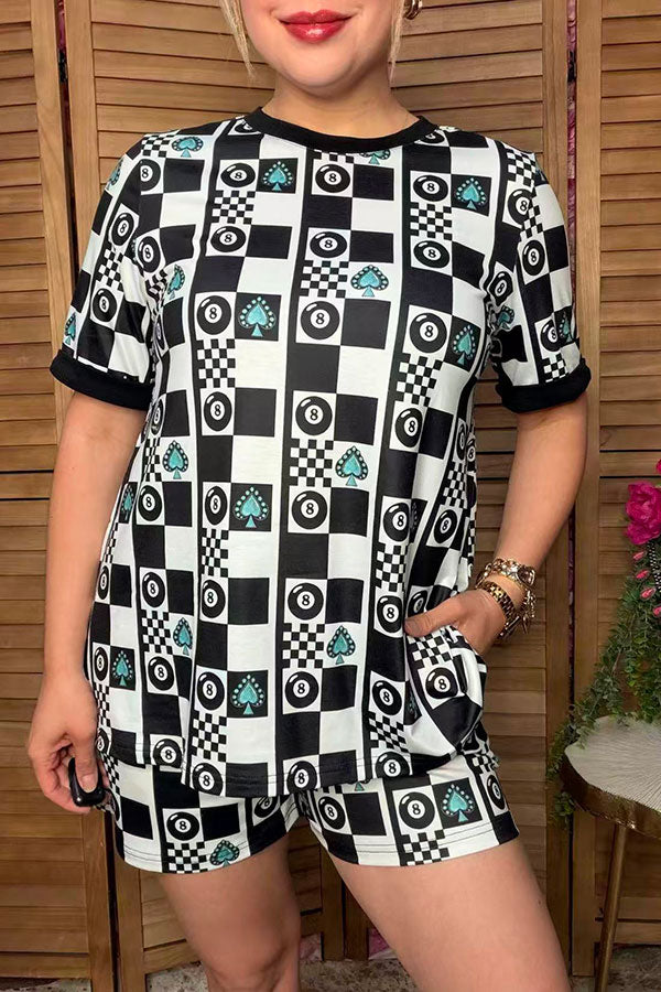 Turquoise western patchwork top & shorts women's boutique set Southern Stitch XCH17081