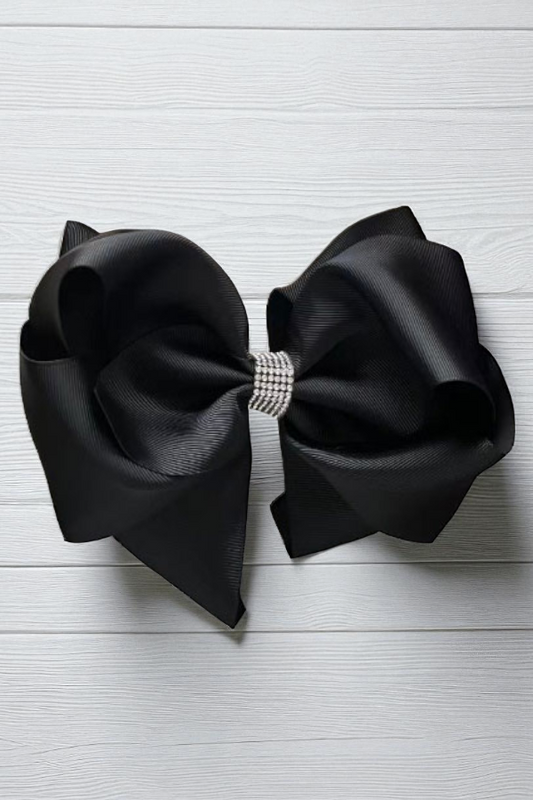 Black double layer rhinestone hairbow 7.5" (set of 4pcs for $10.00)