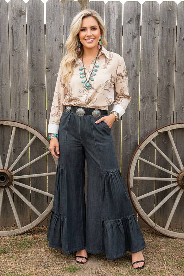 Western rodeo long sleeve women's boutique shirts w/button-up Southern Stitch GJQ16972