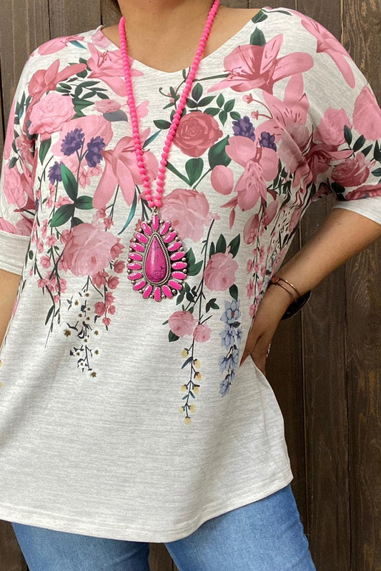 Floral multi-color printed short sleeves women top XCH15061