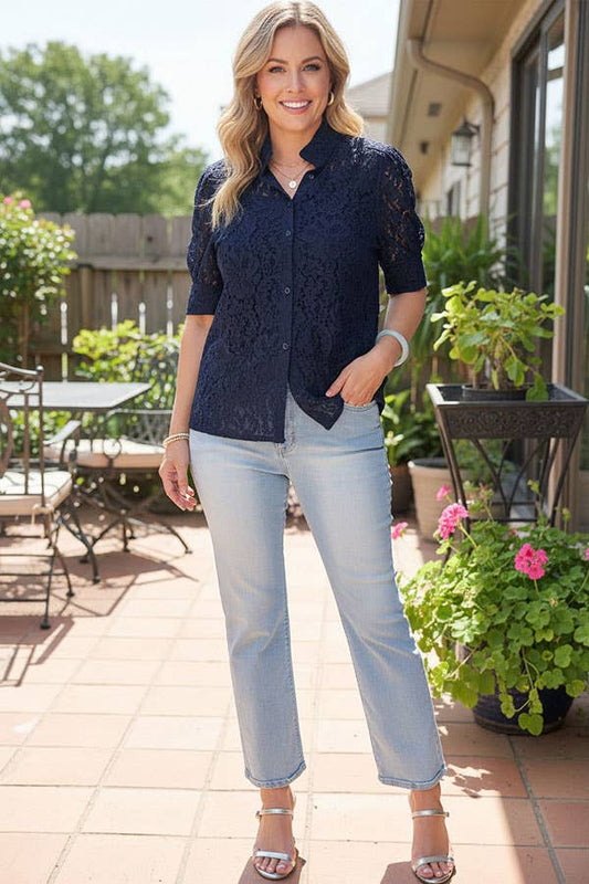 Southern Stitch washed light blue denim pant women's jeans S002-1