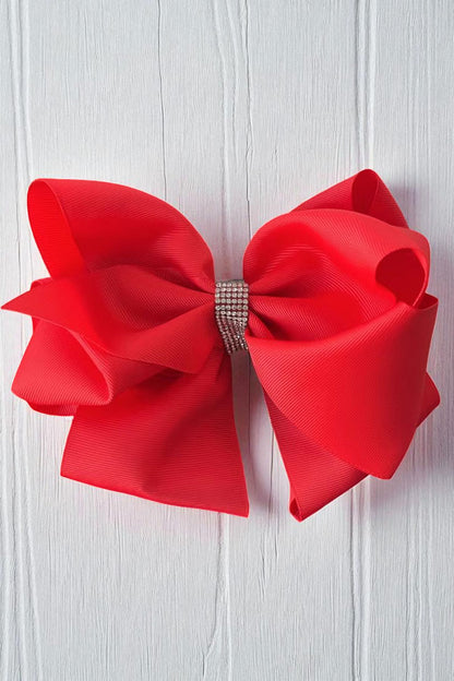 Red double layer hair bows 7.5" with rhinestones(4PCS/$10.00)