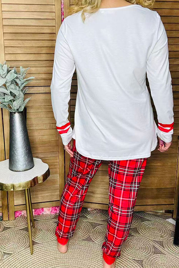 "Dear Santa Just Bring Wine" Christmas 2pc women pajamas sets BQ15519