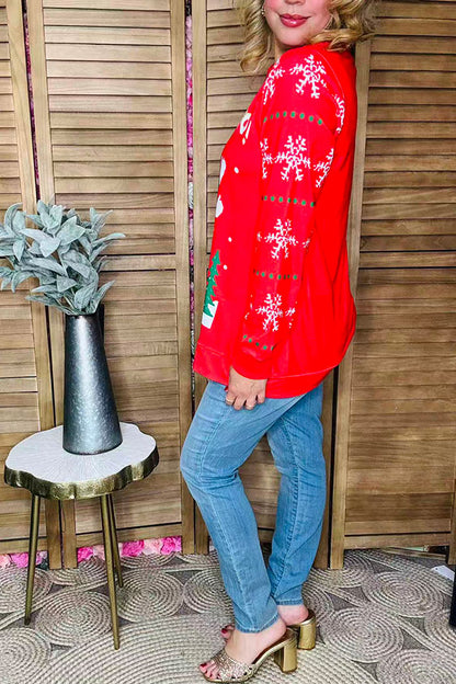 "HO!HO!HO!" & Claus Santa Christmas women blouse BQ15771