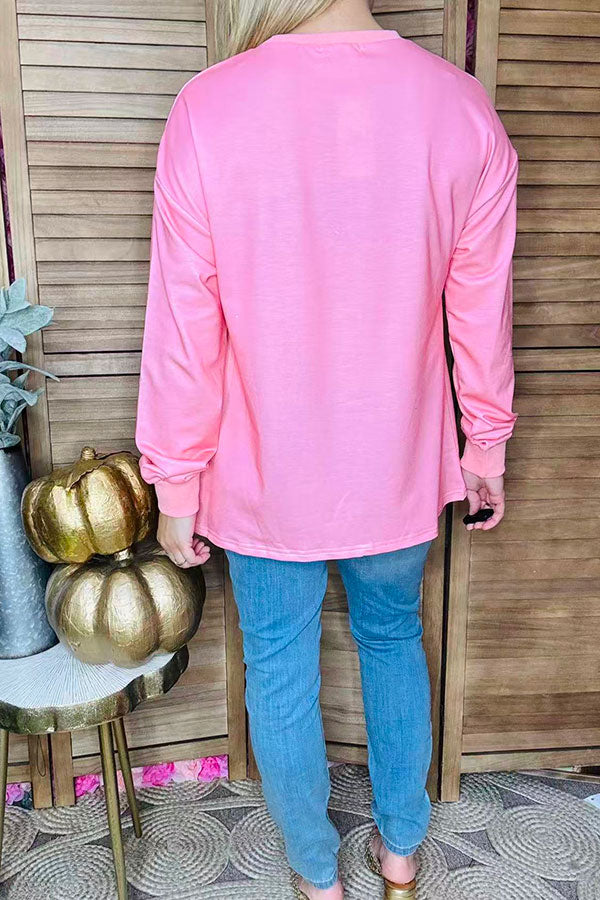 Western Christmas long sleeve pink women shirt BQ16435