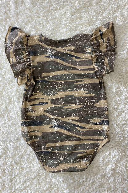 "I WANNA BE A COWBOY BABY" green camo baby onesie DLH1224-08