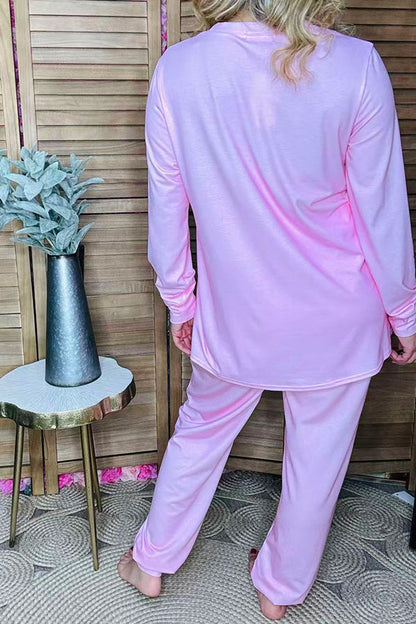 "CHRISTMAS" tree printed top & pant 2pc pajamas women set DLH15631