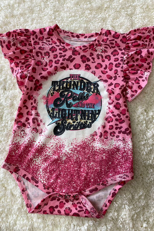 "THE THUNDER ROLLS..." pink cheetah baby onesie DLH2311