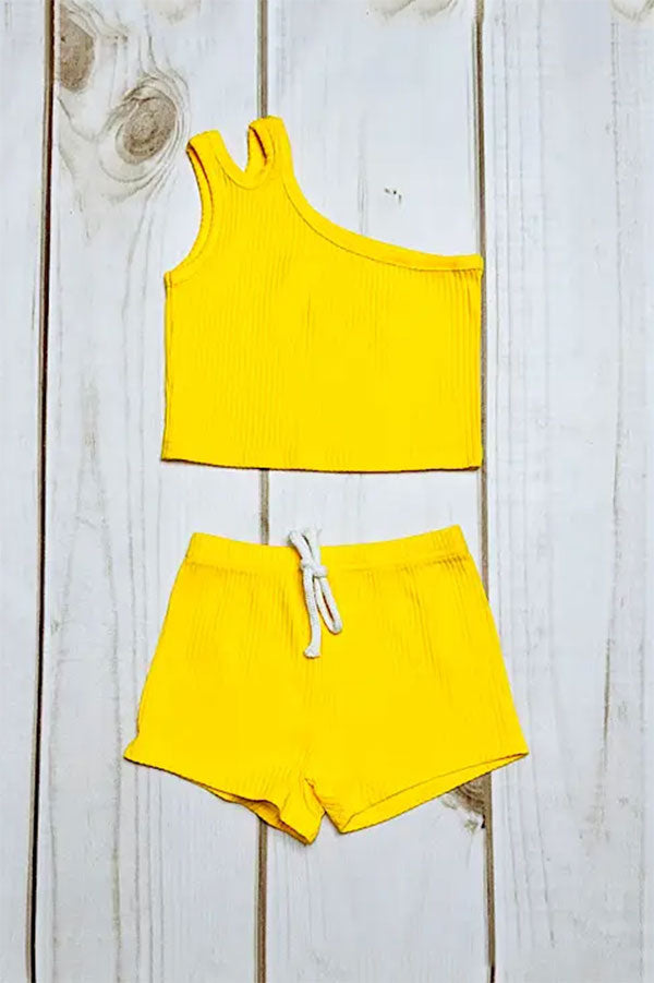 Western Daisy & Yellow top & shorts girls boutique set (2 sets bundle) DLH2400