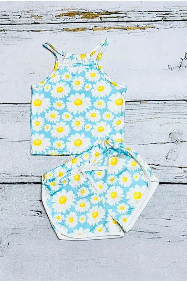 Western Daisy & Yellow top & shorts girls boutique set (2 sets bundle) DLH2400