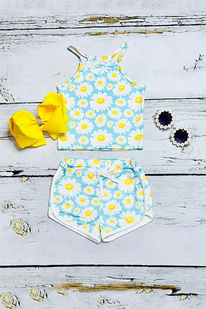 Western Daisy & Yellow top & shorts girls boutique set (2 sets bundle) DLH2400