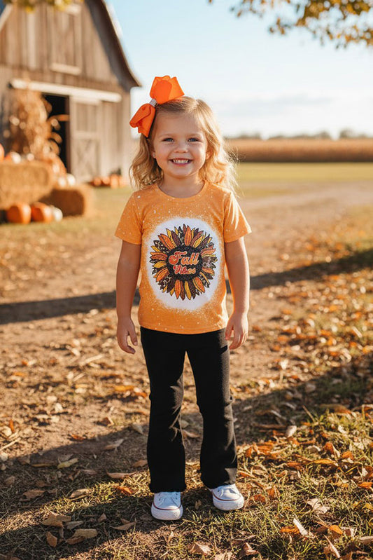 Fall Vibes & sunflower yellow top & black jersey pant girls boutique set DLH2589 250946M 9S4