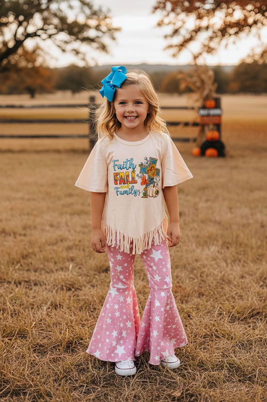 Western star pink denim pant bell bottom girls boutique jeans DLH2716