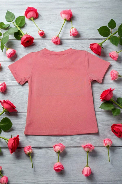 Pink MINI patch short sleeve girls t-shirt DLH2683