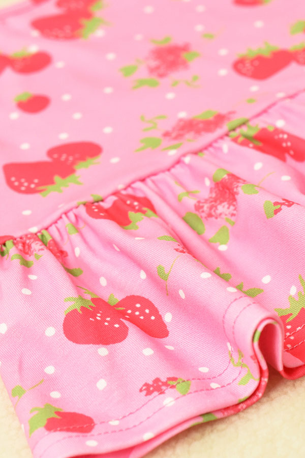 Chic pink strawberry top & shorts 2pcs girls boutique sets XCH04015