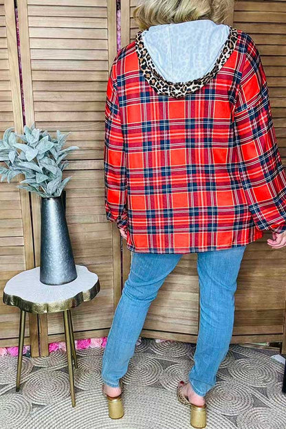 Christmas checkered long sleeve hoodie women blouse GJQ11671 (ES6)