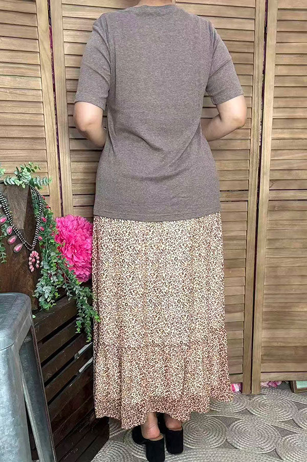 Women's boutique clothing wholesale solid color light tan short sleeve tops GJQ15568
