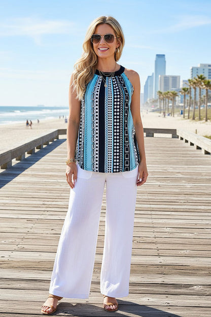 Chic serape printed & sleeveless women's boutique top Southern Stitch GJQ15986