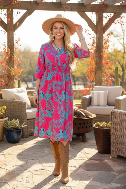 Chic women boutioque dress & 3/4 sleeve and pockets Southern Stitch GJQ15990