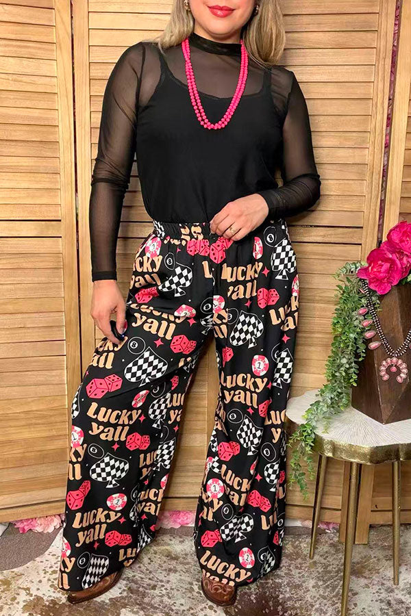 Western lucky yall wide leg women's boutique pant Southern Stitch GJQ17277
