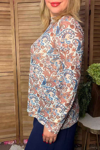 Western paisley floral sheer women's boutique top Southern Stitch GJQ17426