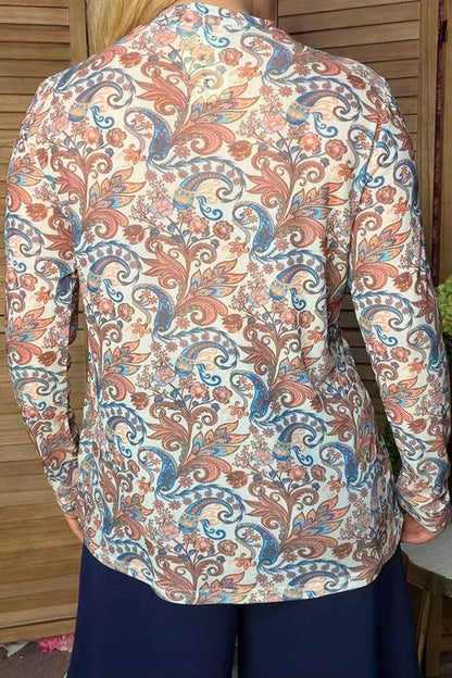 Western paisley floral sheer women's boutique top Southern Stitch GJQ17426