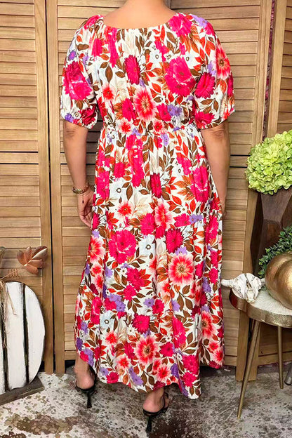 Chic floral tiered maxi women's boutique dress Southern Stitch GJQ17490