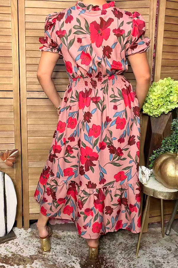 Chic blush floral maxi women's boutique dress Southern Stitch GJQ17491