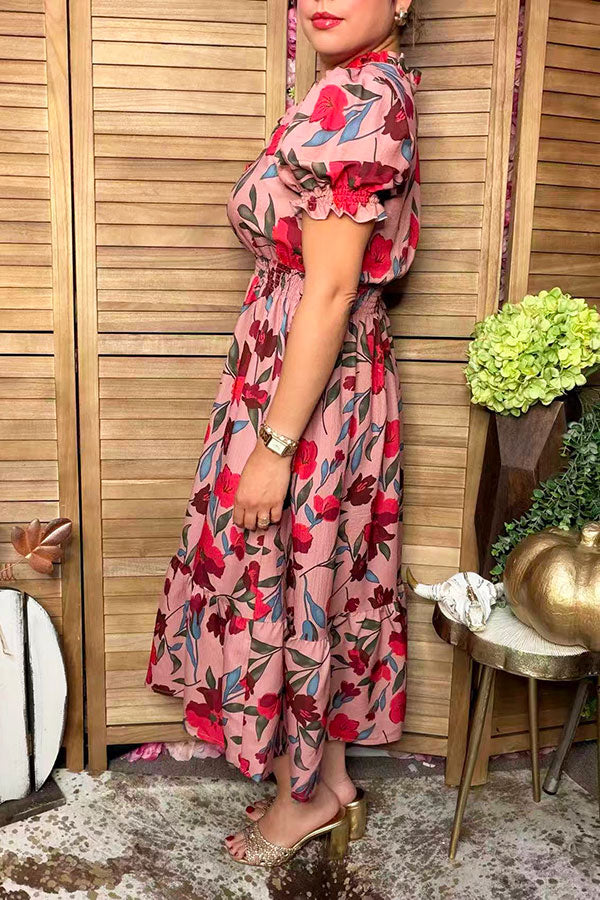 Chic blush floral maxi women's boutique dress Southern Stitch GJQ17491