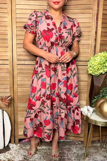 Chic blush floral maxi women's boutique dress Southern Stitch GJQ17491