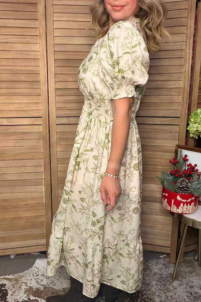 Chic Short Sleeve Floral Long Women's Boutique Dress Southern Stitch GJQ17493