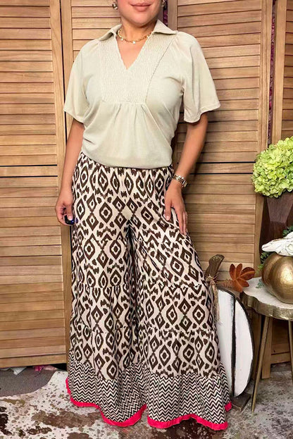 Western aztec tiered & chevron & pink trim women's boutique pant Southern Stitch GJQ17537