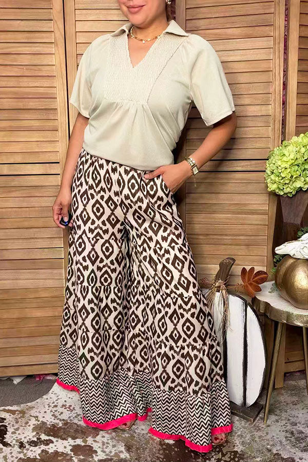 Western aztec tiered & chevron & pink trim women's boutique pant Southern Stitch GJQ17537
