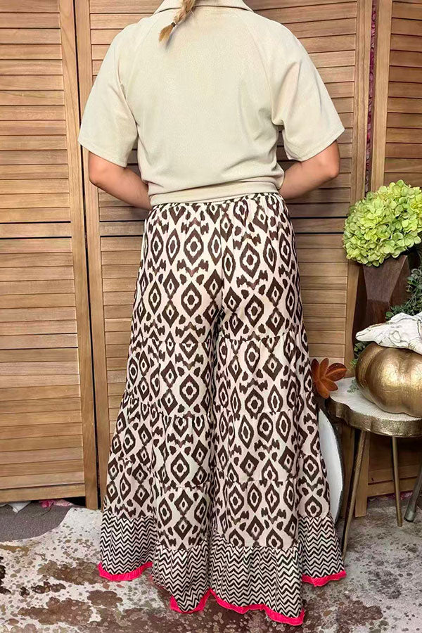 Western aztec tiered & chevron & pink trim women's boutique pant Southern Stitch GJQ17537