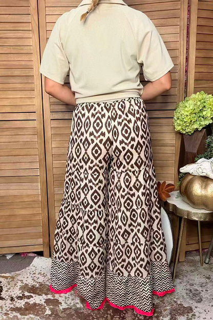 Western aztec tiered & chevron & pink trim women's boutique pant Southern Stitch GJQ17537