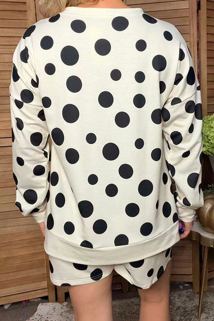 Western black polka dots cream women boutique set Southern Stitch GJQ17599