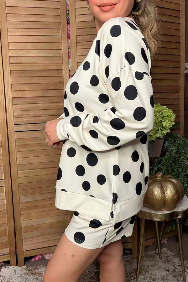 Western black polka dots cream women boutique set Southern Stitch GJQ17599
