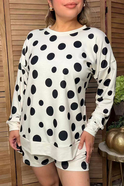 Western black polka dots cream women boutique set Southern Stitch GJQ17599