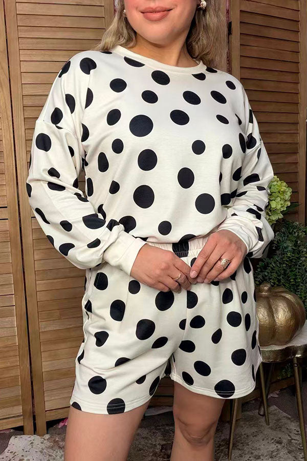 Western black polka dots cream women boutique set Southern Stitch GJQ17599