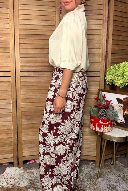 Western floral print wide leg women's pant Southern Stitch GJQ17637