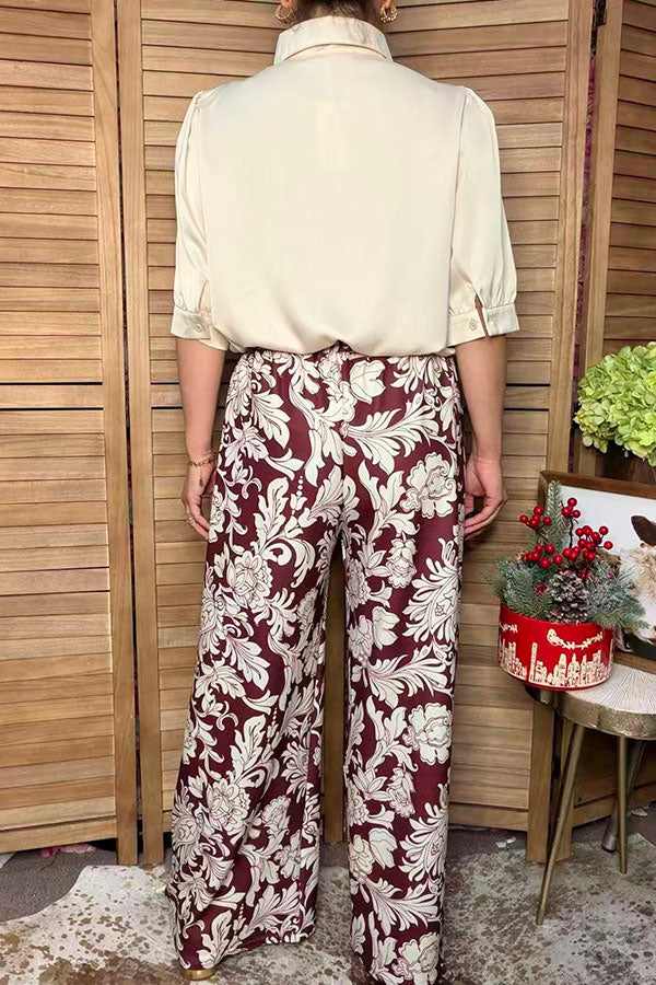 Western floral print wide leg women's pant Southern Stitch GJQ17637