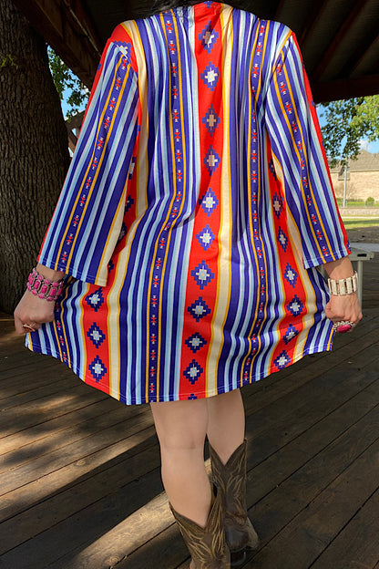 Duster wholesale Multicolor AZTEC print women cardigan GJQ5648 (DS12)