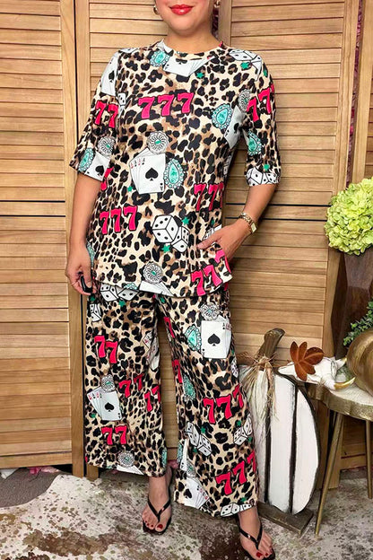 Western leopard lucky 777 top & pant women boutique set Southern Stitch HQ17585