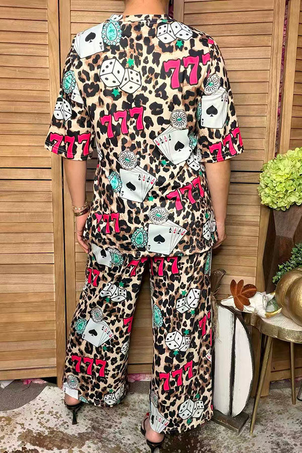 Western leopard lucky 777 top & pant women boutique set Southern Stitch HQ17585