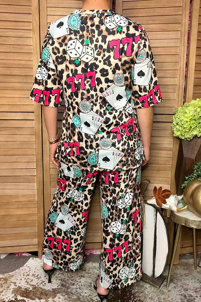 Western leopard lucky 777 top & pant women boutique set Southern Stitch HQ17585