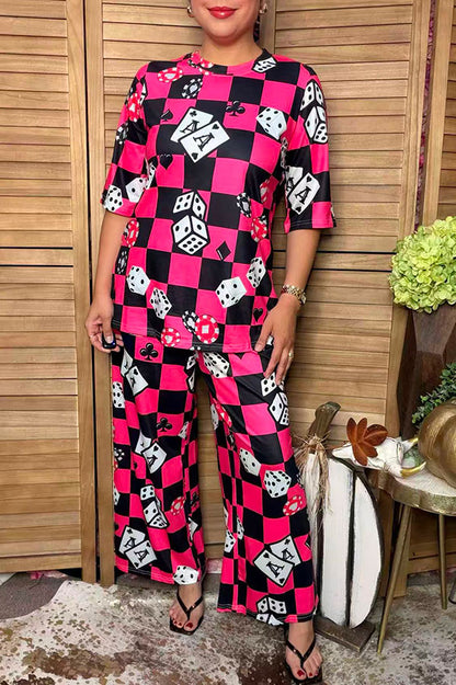 Western checkered & dice top pant women boutique set Southern Stitch HQ17586